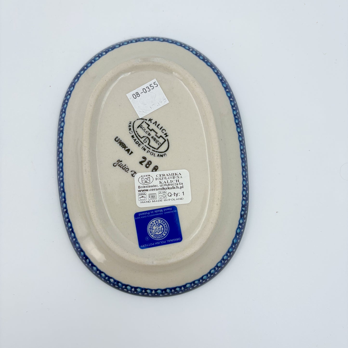 Butter Dish Oval: UNIKAT Blueberry Design