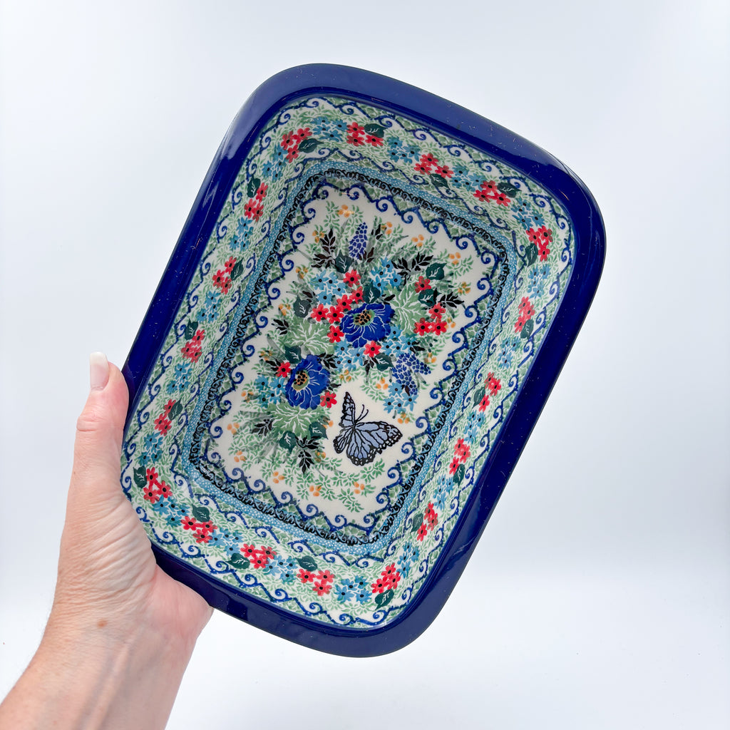 10" Rectangular Baker.  UNIKAT Mariposa Design