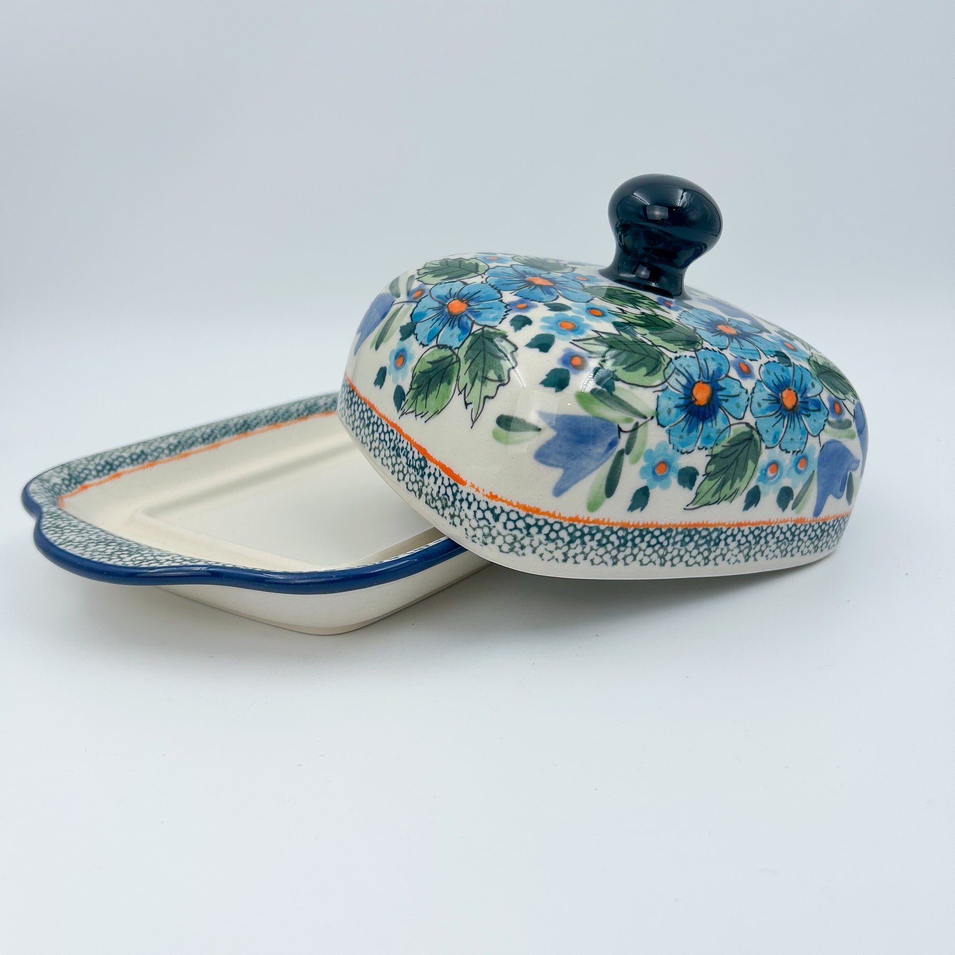 8 oz Polish Pottery Butter Dish is made by talented artisans from Poland. UNIKAT.  Zaklady Ceramiczne Company