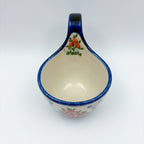 Red Berry loop-handle bowl mug, angled view showing interior