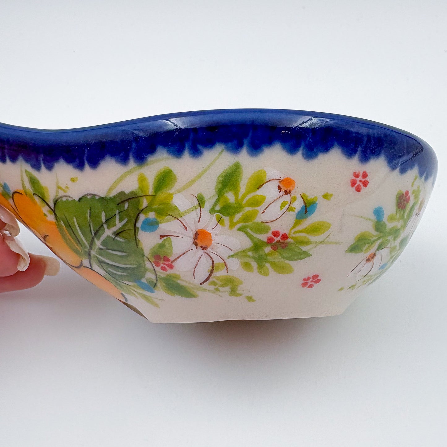 Spoon Stand.  Handmade Polish pottery.  UNIKAT Orange Poppy
