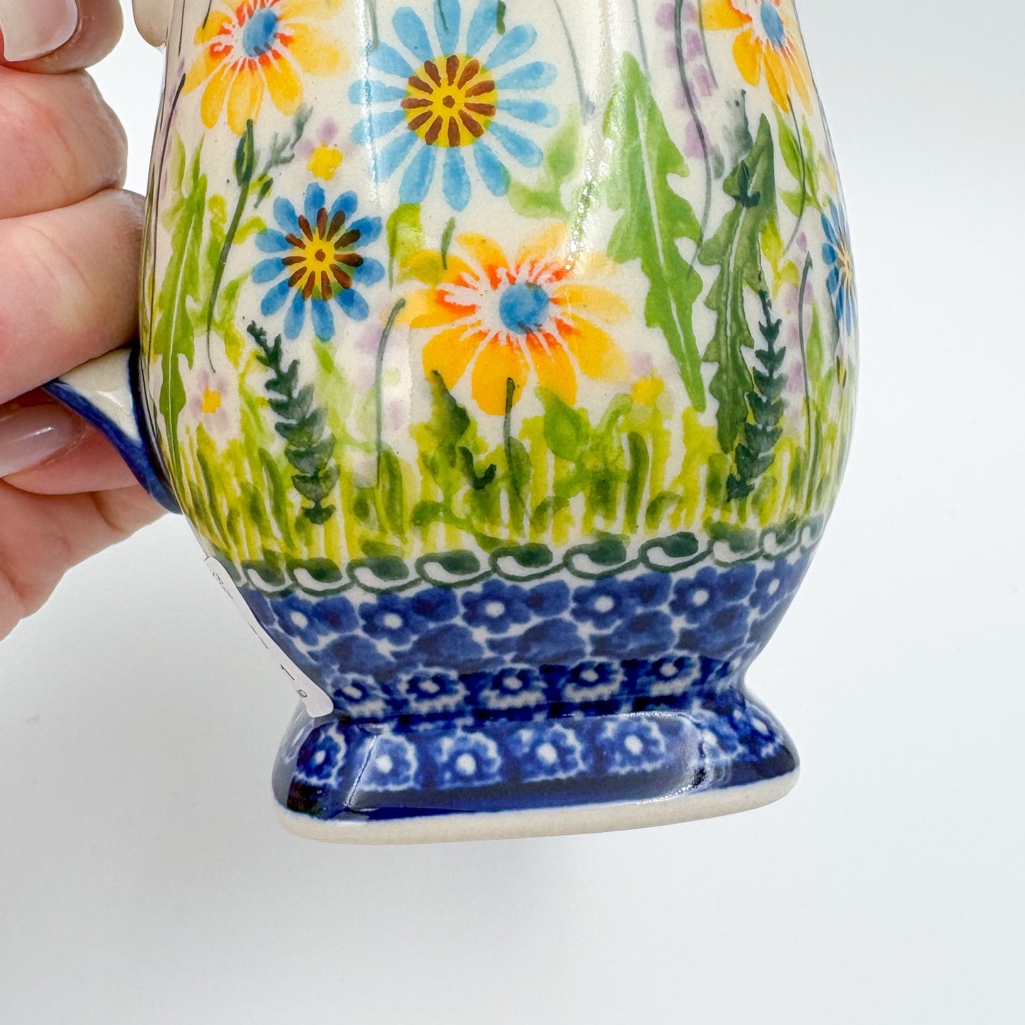 Tulip Mug 10oz. Handcrafted Polish pottery stoneware:  UNIKAT Wildflower Meadow Design