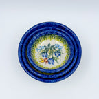 Bluebell Meadow stacking bowl set, top-down view showing nested rings