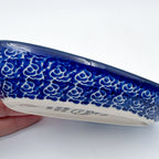 Spoon Rest 5”. Handmade Polish pottery.  UNIKAT Floral Fantasy