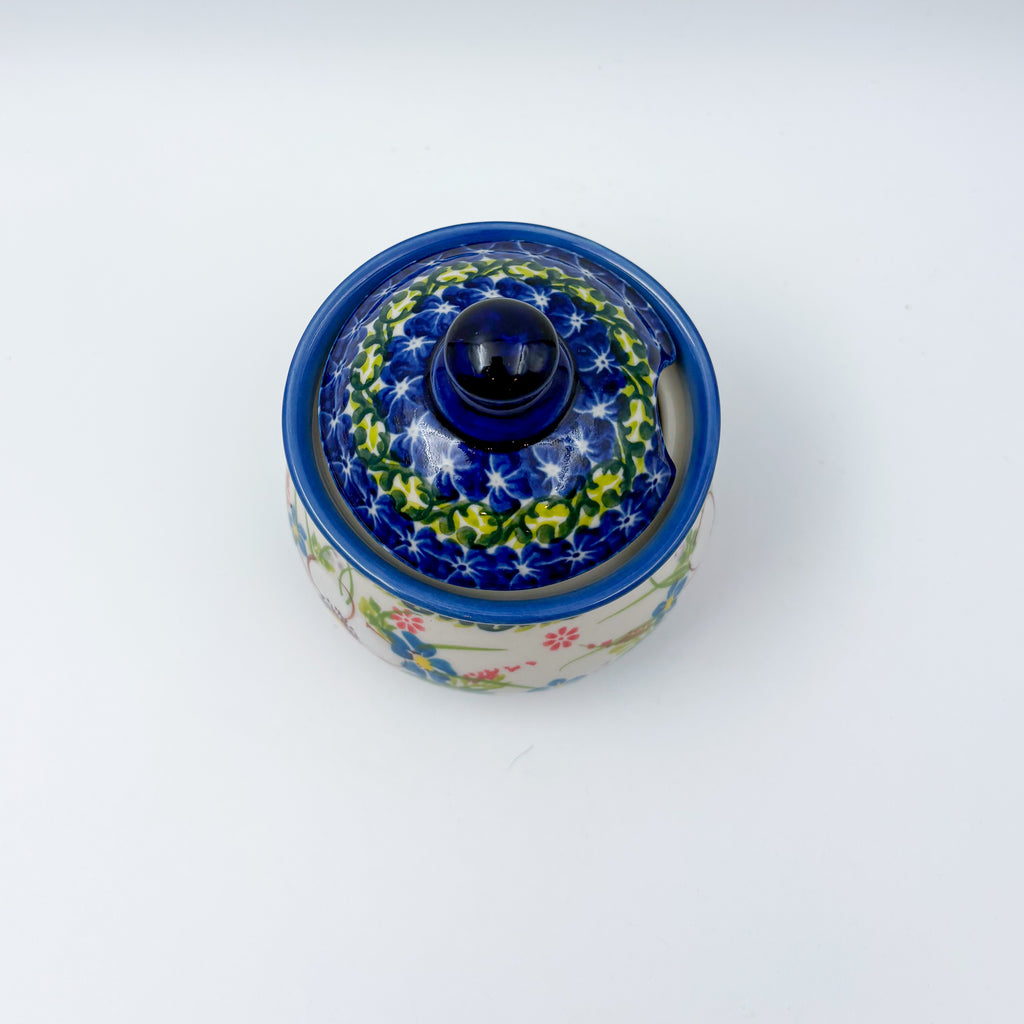 Sugar Bowl Iza. Handmade in Poland UNIKAT Pink Ruffle