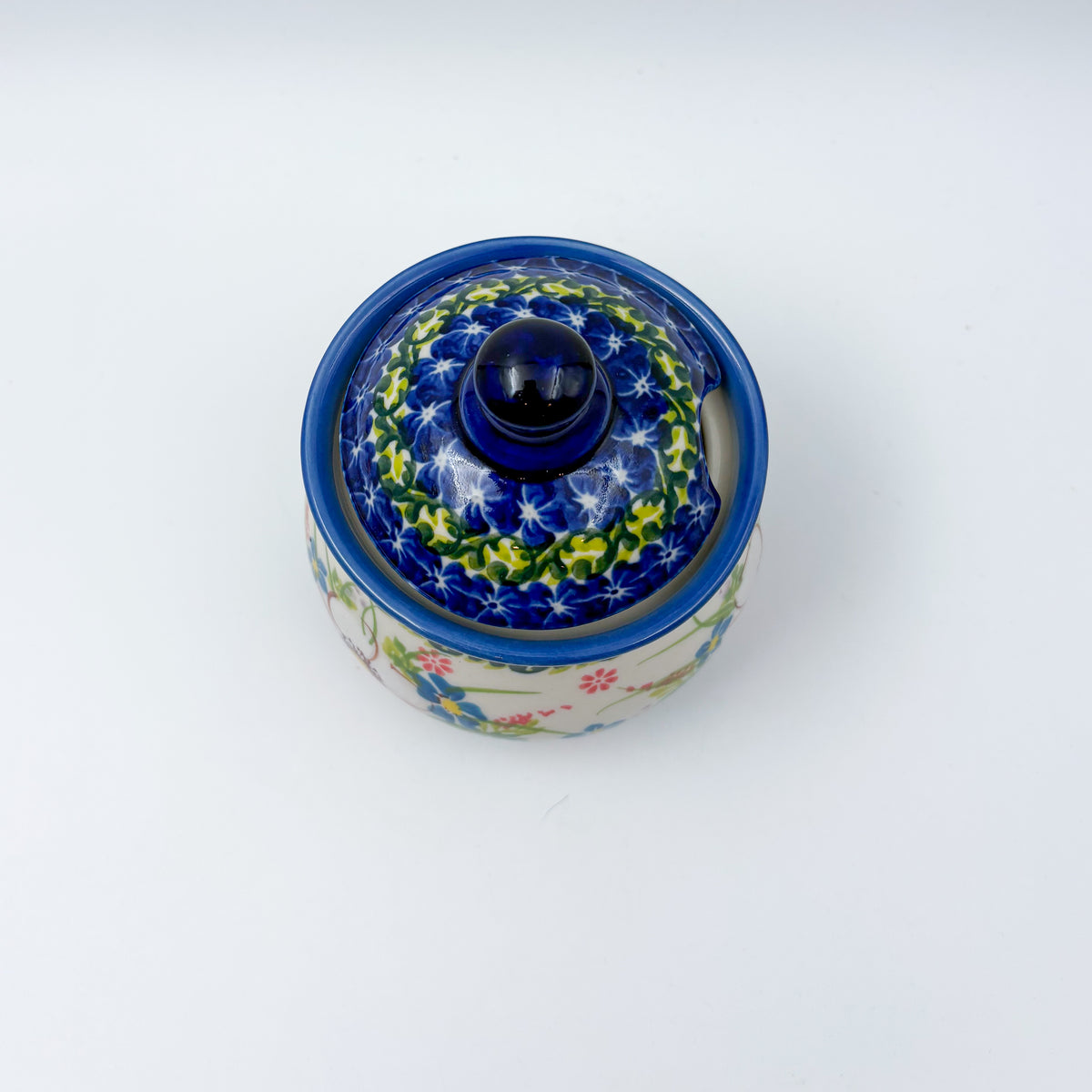 Sugar Bowl Iza. Handmade in Poland UNIKAT Pink Ruffle