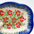 Soap Dish 5”.  Handmade Polish pottery.  Midsummer Bloom Design