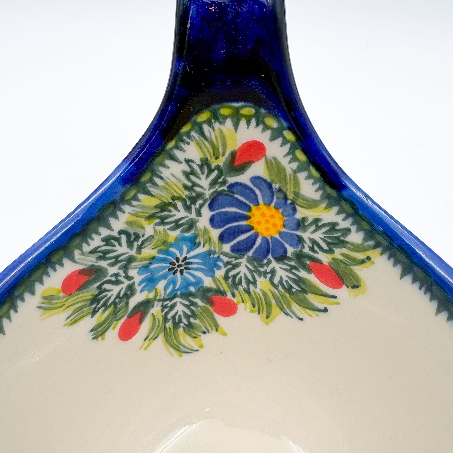 12 oz Bowl/Mug with Loop-Handle.  Hand crafted Polish pottery stoneware: UNIKAT Garden Poppy