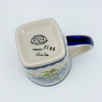 Mug XL 18oz. Handcrafted Polish pottery stoneware:  UNIKAT Blue Poppy Songbird