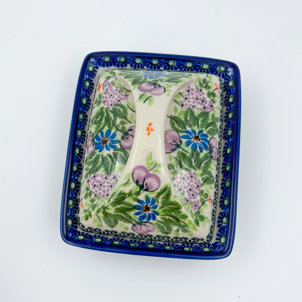 Butter Dish Deep: UNIKAT Floral Garden