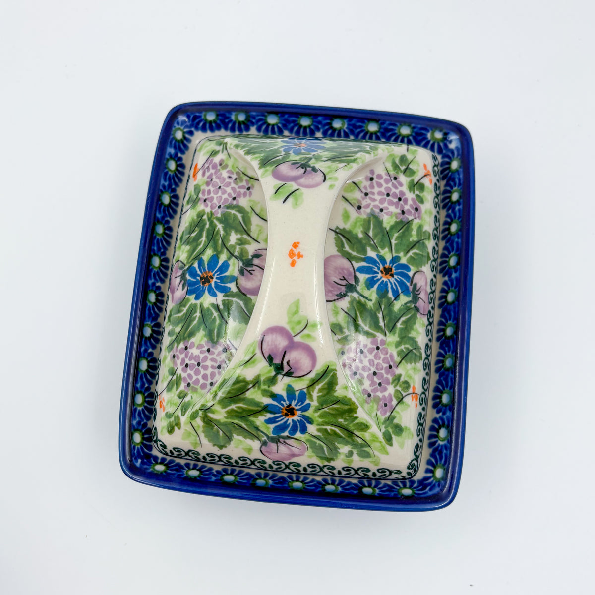 Butter Dish Deep: UNIKAT Floral Garden