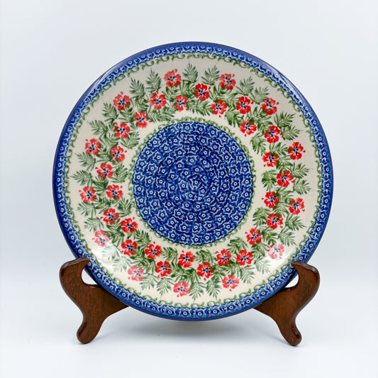 10.28” Plate.  Hand crafted Polish pottery stoneware: Midsummer Bloom Design