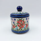 Sugar Jar.  UNIKAT Red Berry Pattern