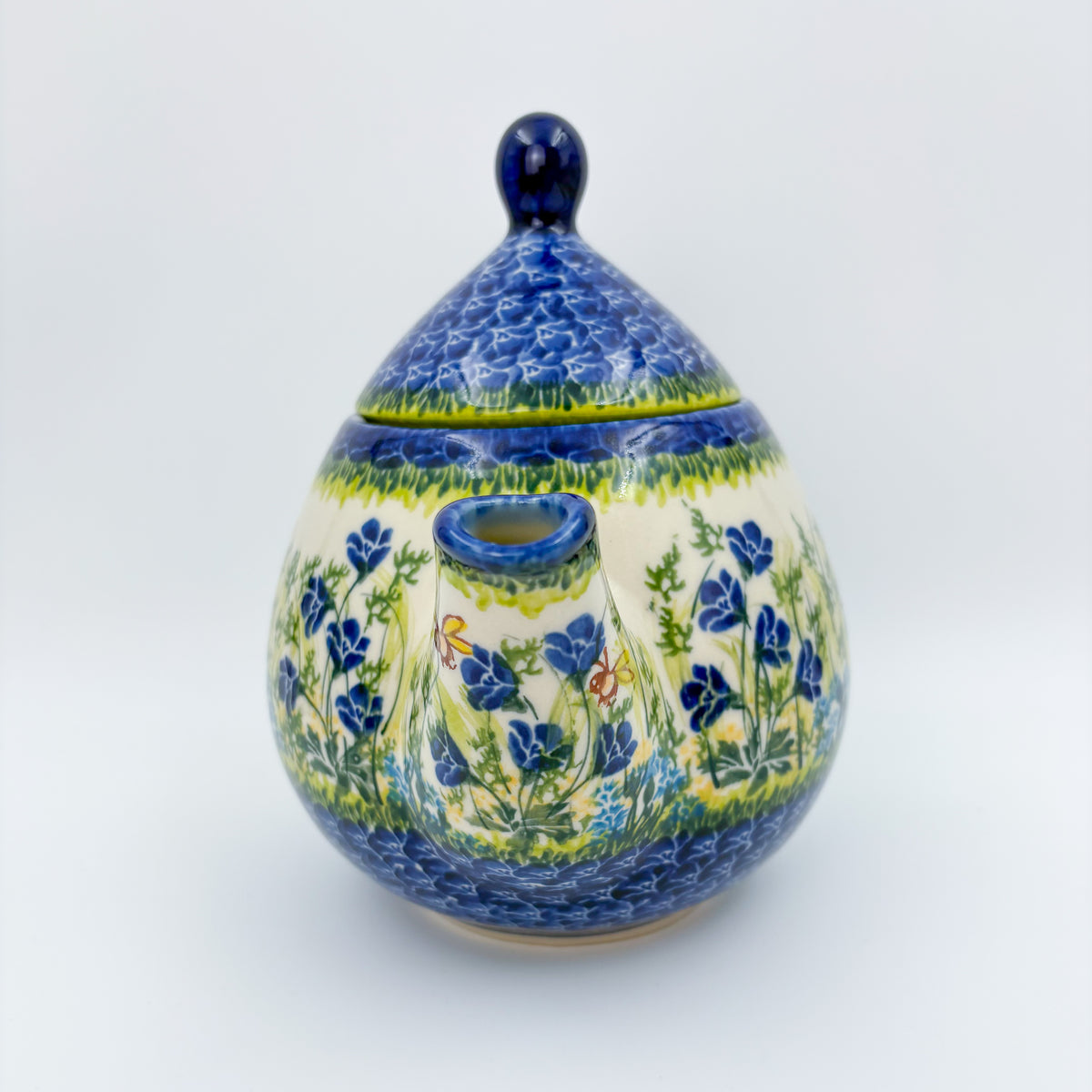 37 oz Teapot Atena Handcrafted Pottery in Poland. UNIKAT Bluebell Meadow Design