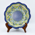 9" Wavy Bowl: UNIKAT Bluebell Meadow Design