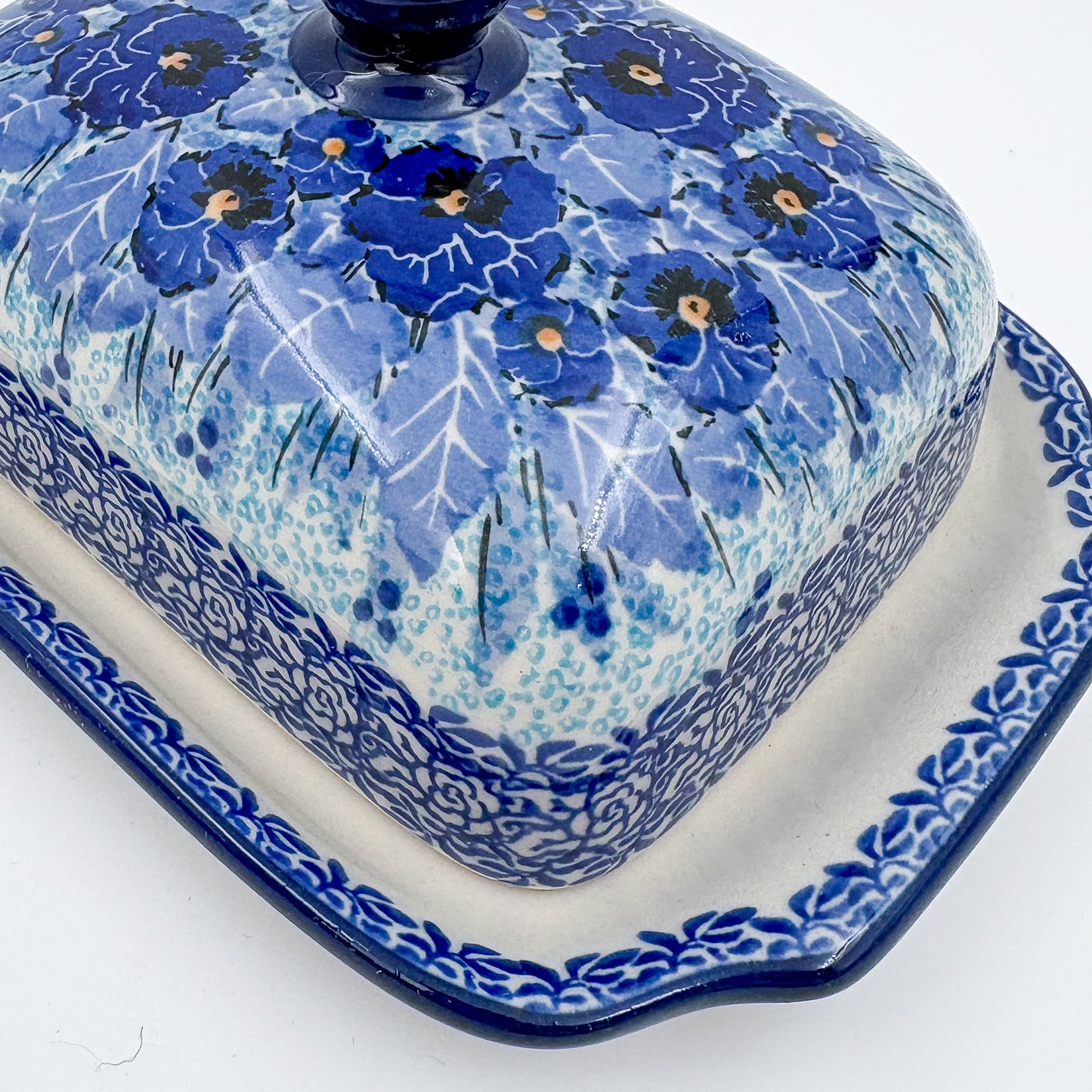 7" Butter Dish: UNIKAT Deep Winter Design