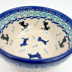 5” Puppy Bowl.  Hand crafted Polish pottery stoneware:  Puppy Pleasure