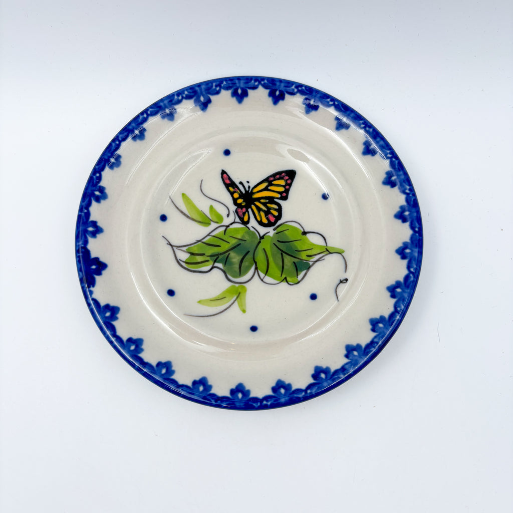 Round Butter/Cheese Covered Dish: UNIKAT Monarch Pattern