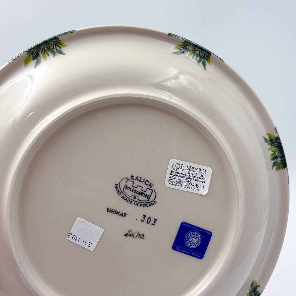 10.2” Plate.  Hand crafted Polish pottery stoneware: UNIKAT Holiday Reindeer