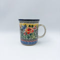 15 oz Bubble Mug. Handcrafted Polish pottery stoneware:  UNIKAT Copper Rose Meadow