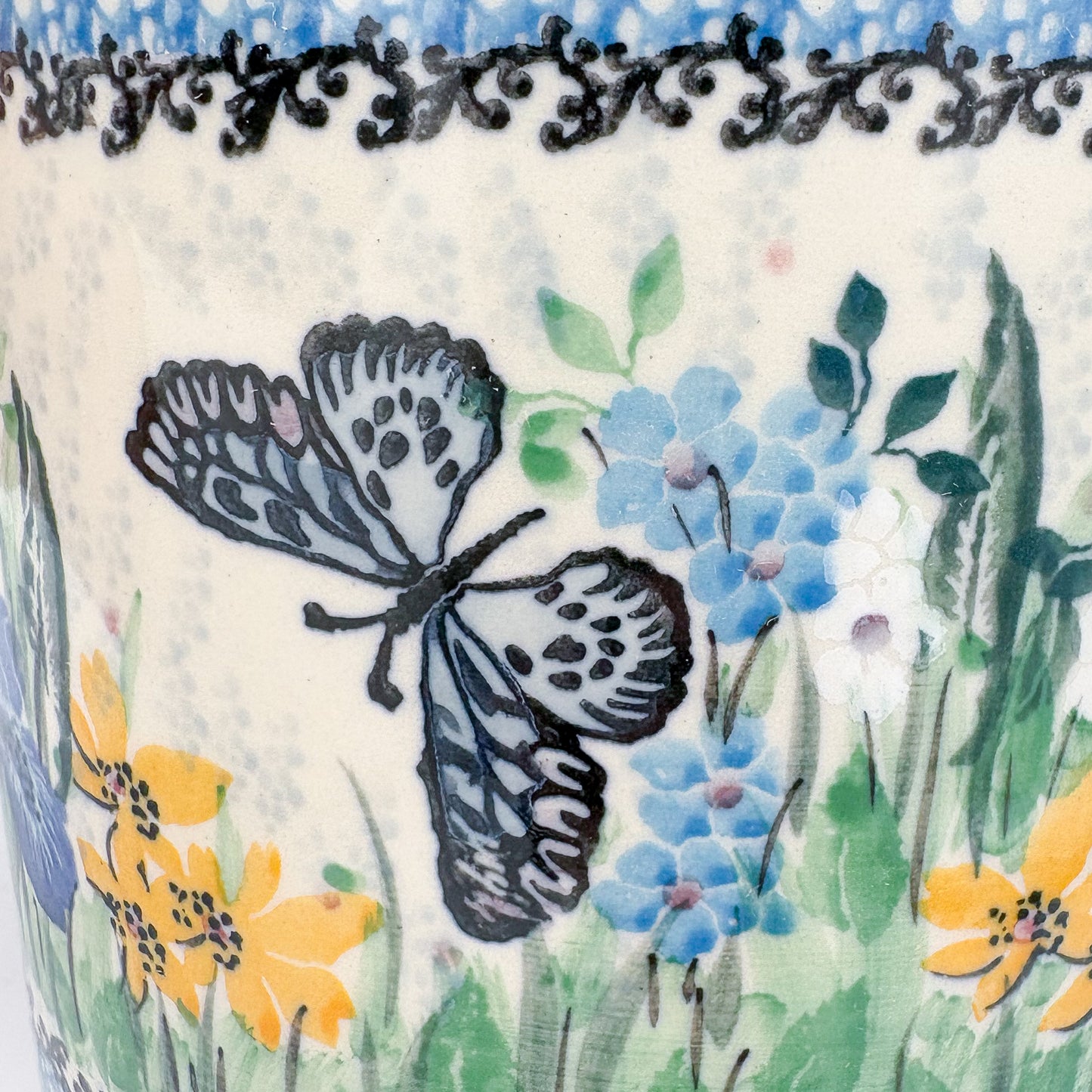 Utensil Jar 6”.  Handmade Polish pottery.  UNIKAT Sweet Nectar