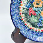 7.91” Plate.  Hand crafted Polish pottery stoneware: UNIKAT Sipping Nectar Design.