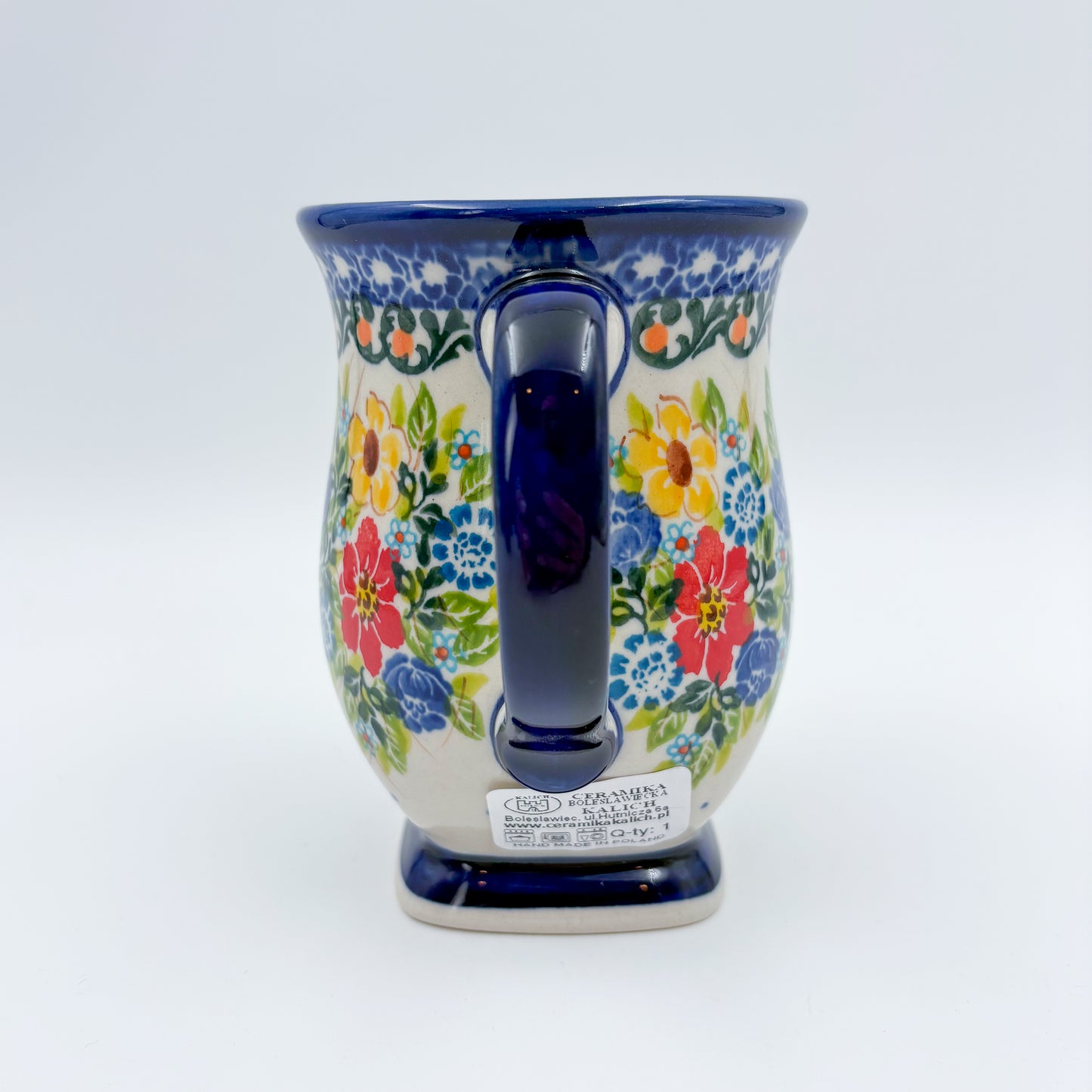 Tulip Mug 10oz. Handcrafted Polish pottery stoneware:  UNIKAT Garden Party
