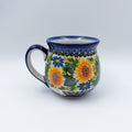 Fall Sunflower bubble mug on white background, front view