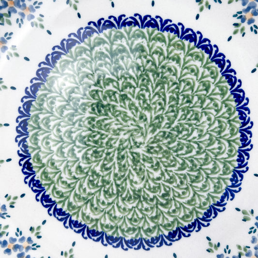 10” Plate.  Hand crafted Polish pottery stoneware: UNIKAT Wisteria Design
