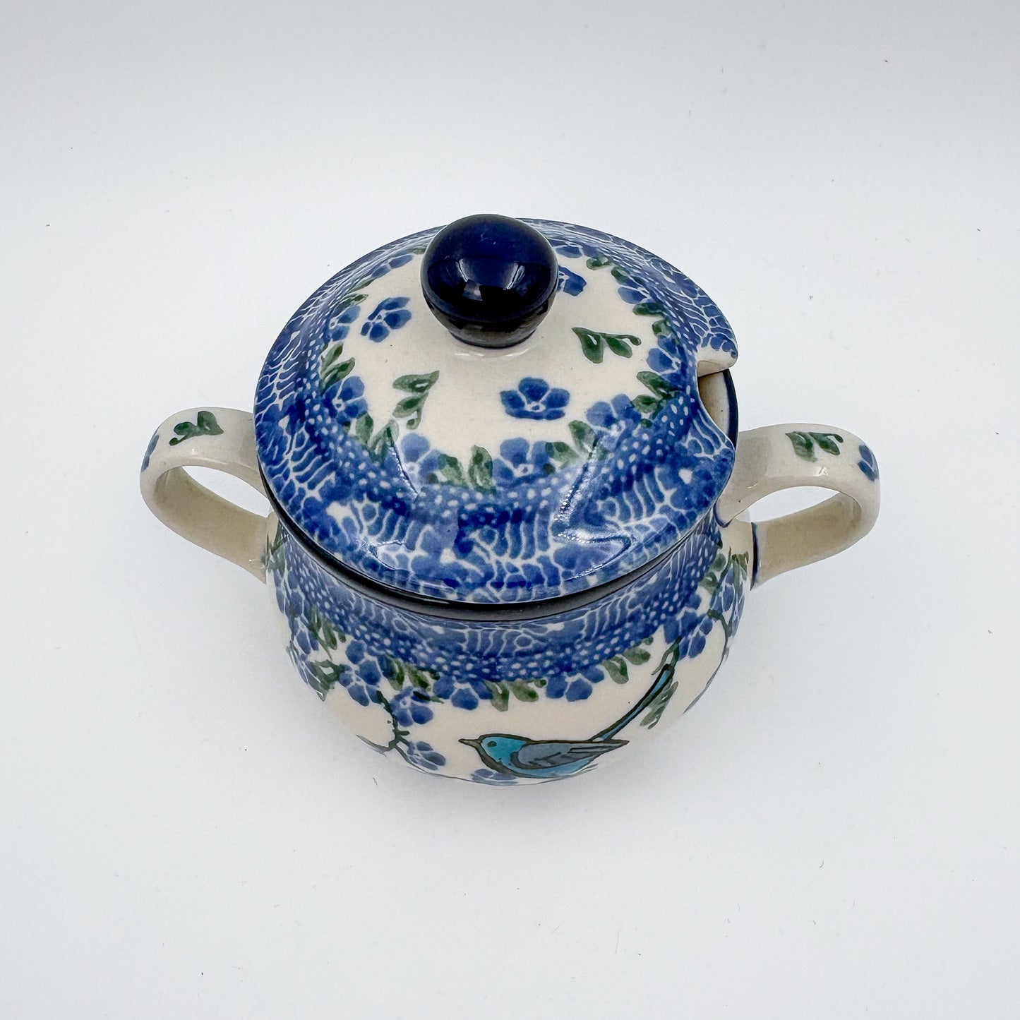 7oz. Sugar Bowl.  Baby Blue Bird Design