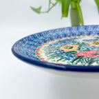 7.91” Plate.  Hand crafted Polish pottery stoneware: UNIKAT Sipping Nectar Design.
