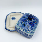 7" Butter Dish: UNIKAT Deep Winter Design