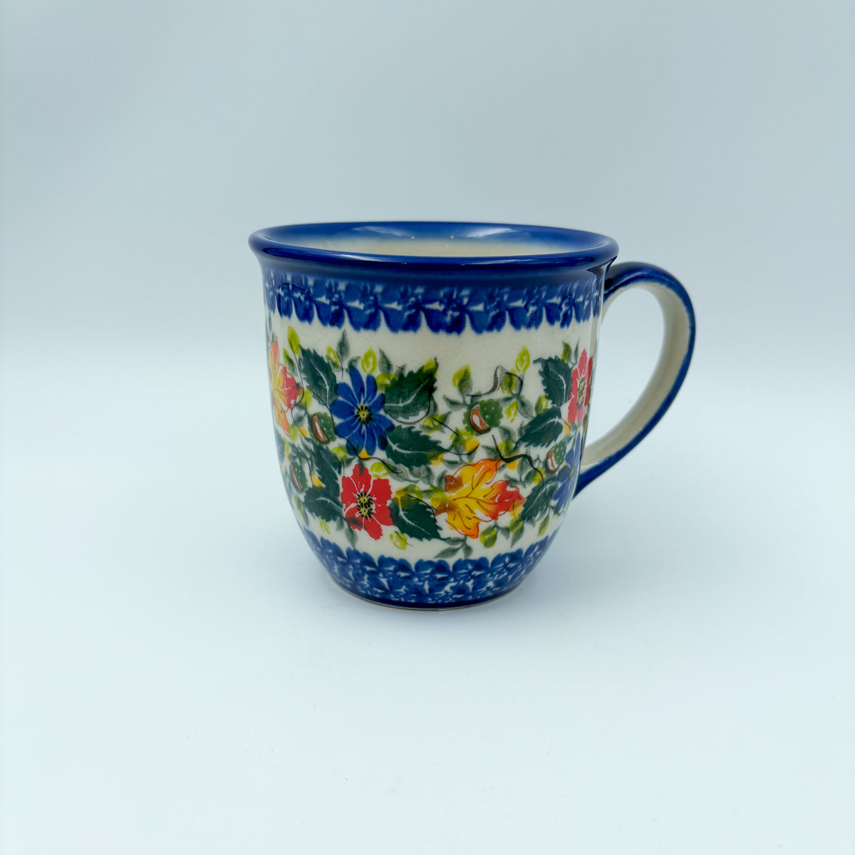 Fall Colors Viking mug on white background, angled front view