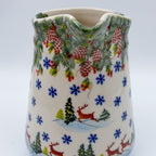48 oz. Jacek Pitcher.  Hand painted Polish pottery stoneware UNIKAT Reindeer Bliss