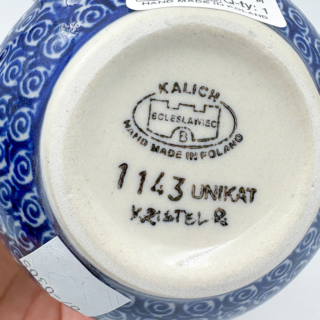 10 oz Bubble Mug. Handcrafted Polish pottery stoneware:  UNIKAT Fruit Basket