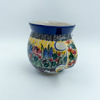 12 oz Bubble Mug. Handcrafted Polish pottery stoneware:  UNIKAT Copper Rose Meadow Design
