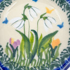 Teabag Holder.  Handmade Teapot Polish pottery.  UNIKAT Snowdrop Garden