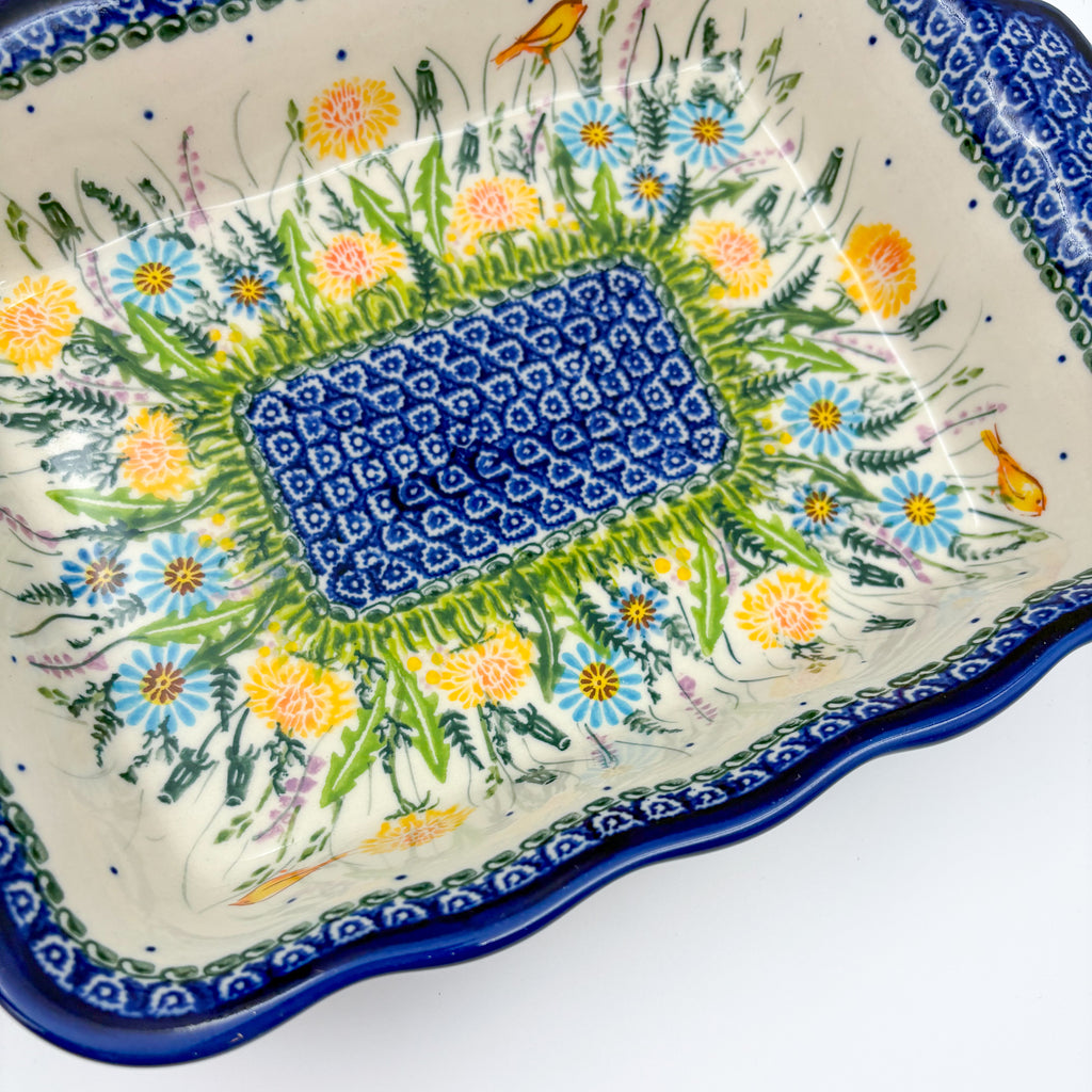 11.6" Baker Ada with Handles. Handmade in Poland.  UNIKAT Songbird Garden Design