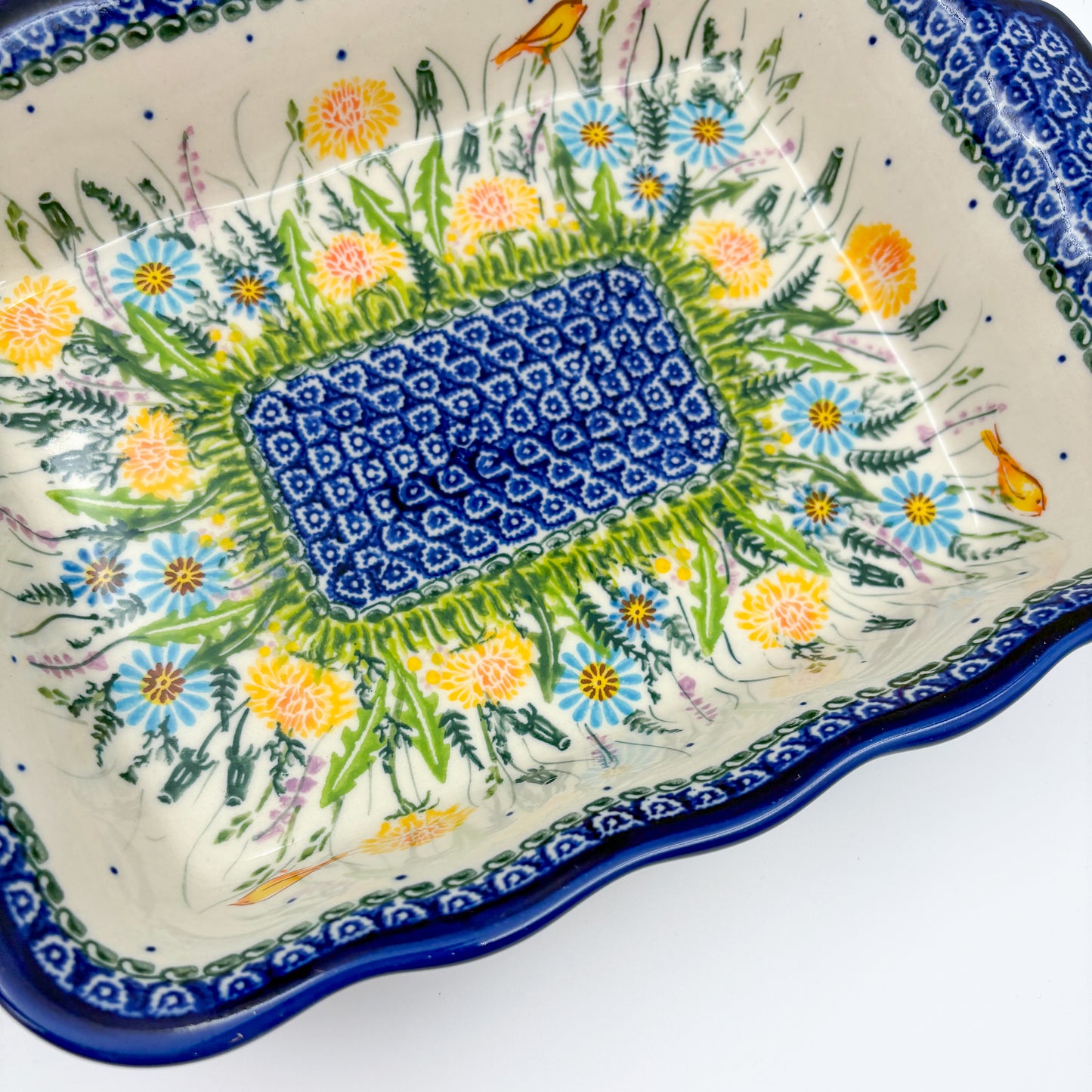 11.6" Baker Ada with Handles. Handmade in Poland.  UNIKAT Songbird Garden Design