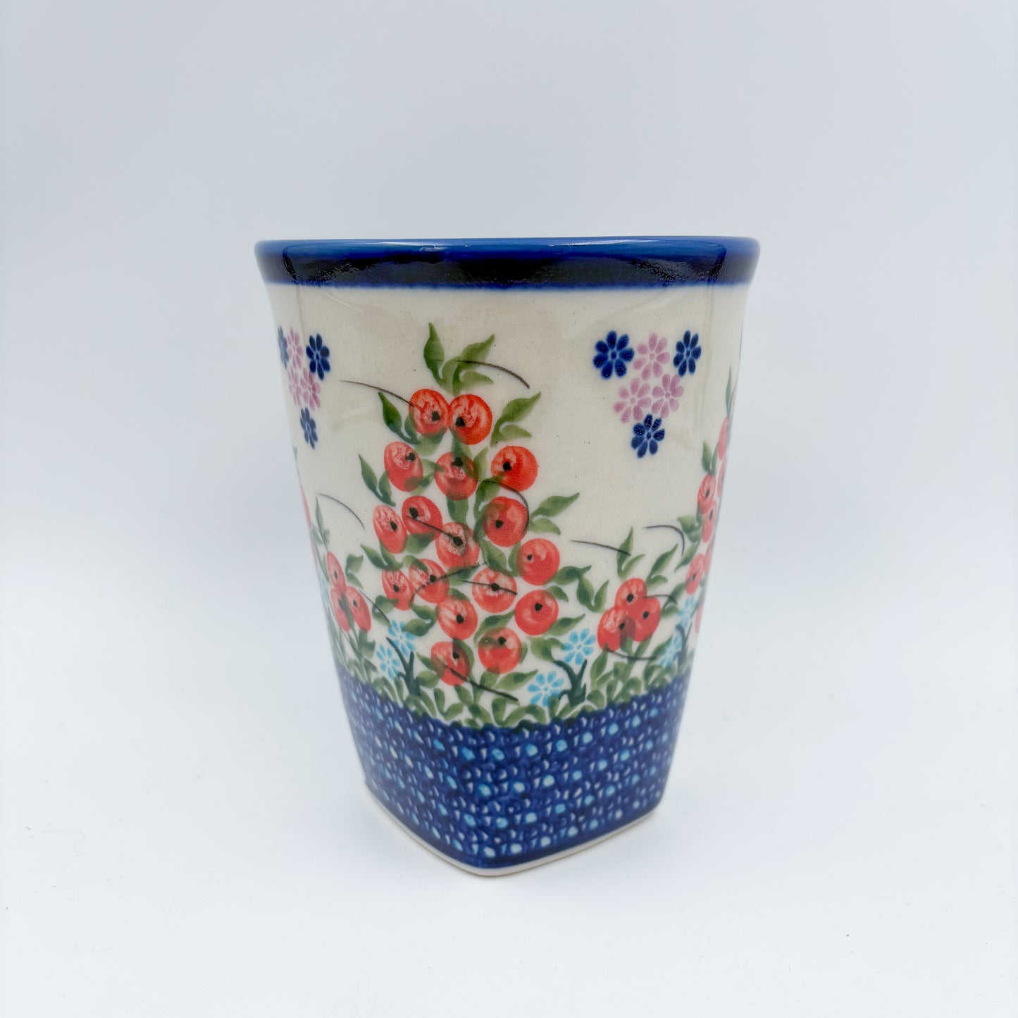 Mug XL 18oz. Handcrafted Polish pottery stoneware:  UNIKAT Red Berry