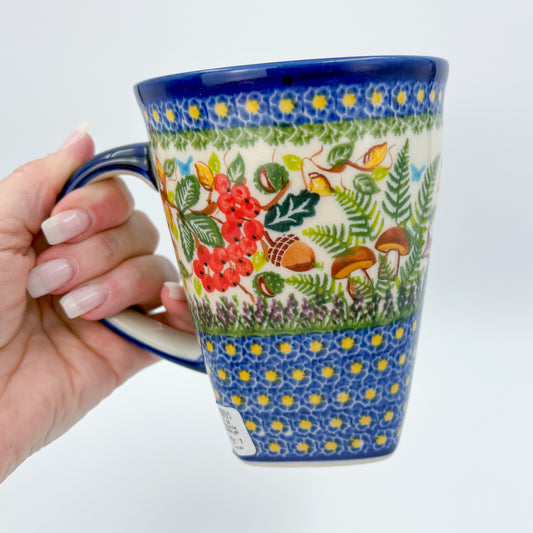 Mug XL 18oz. Handcrafted Polish pottery stoneware:  UNIKAT Foxy Trails