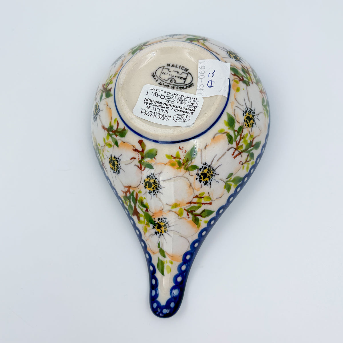 Spoon Stand.  Handmade Polish pottery.  UNIKAT Alpine Poppy