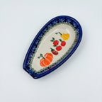 Spoon Rest 5”. Handmade Polish pottery.  UNIKAT Veggie Garden