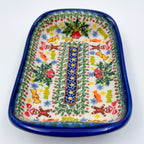 7.5" Boat Dish .  Hand painted Polish pottery stoneware.  UNIKAT Candyland