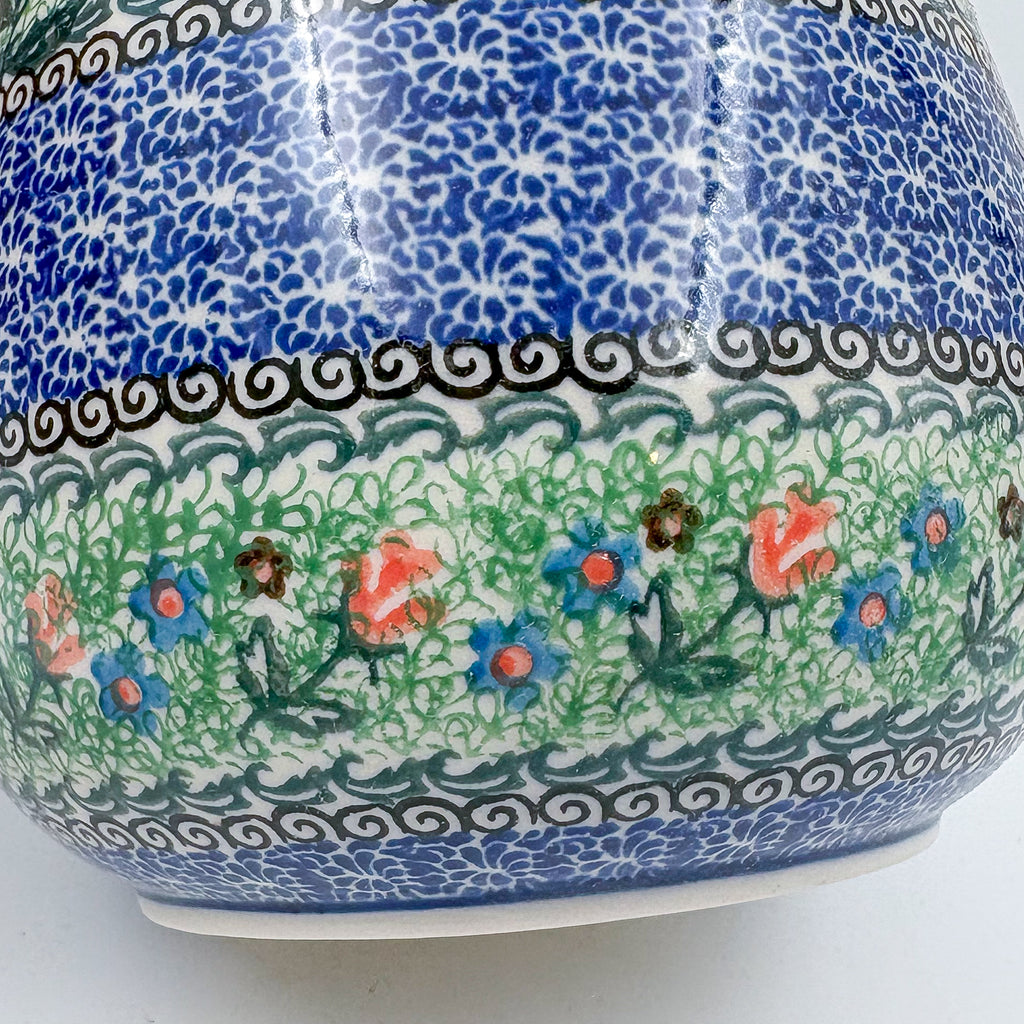 67 oz. Pitcher.  Hand painted Polish pottery stoneware.  UNIKAT Red Poppies