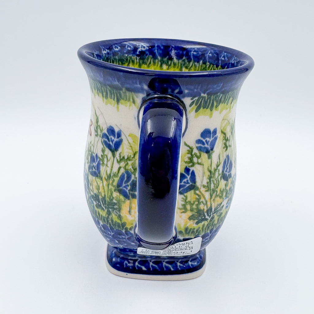 Tulip Mug 10oz. Handcrafted Polish pottery stoneware:  UNIKAT Bluebell Meadow