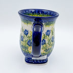 Tulip Mug 10oz. Handcrafted Polish pottery stoneware:  UNIKAT Bluebell Meadow