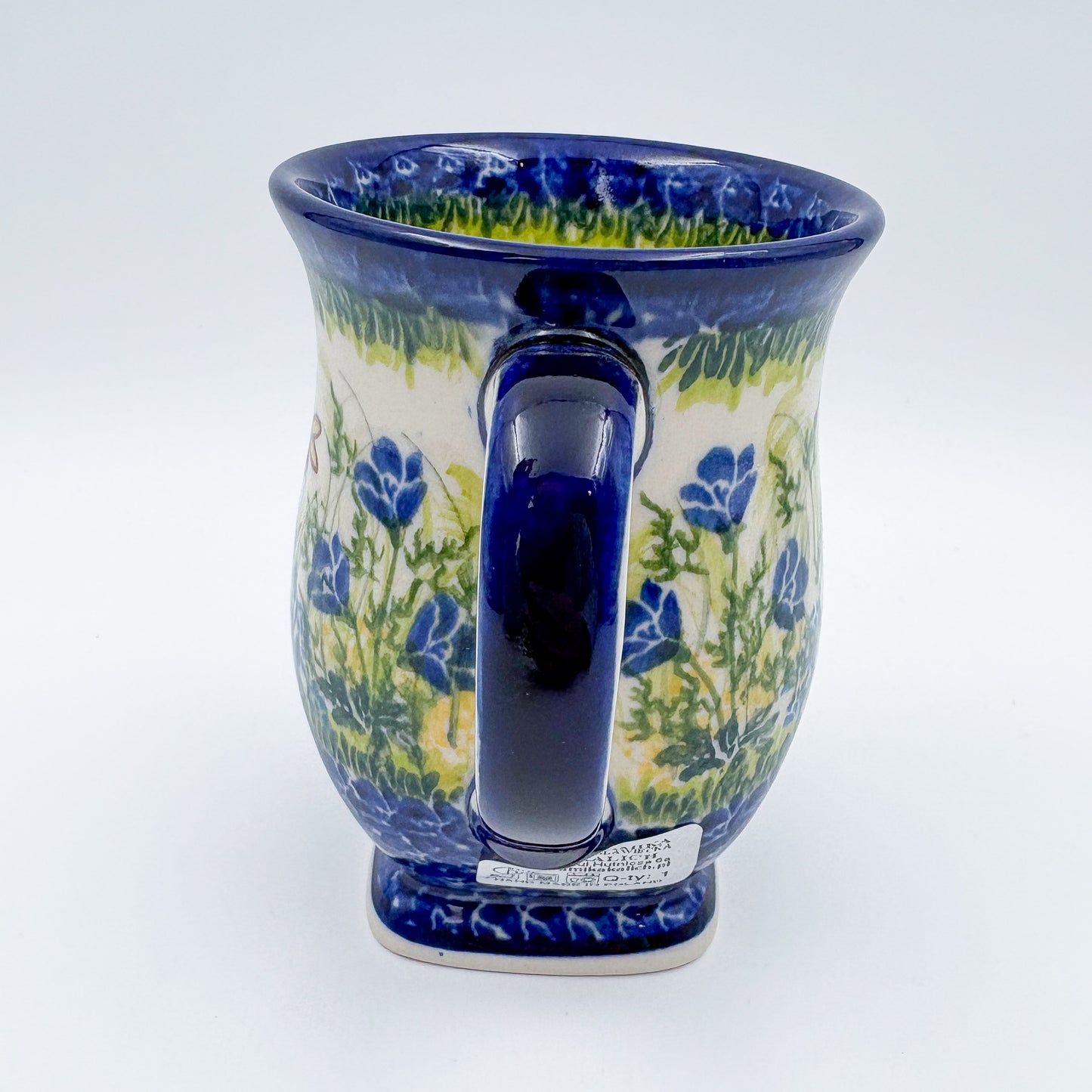 Tulip Mug 10oz. Handcrafted Polish pottery stoneware:  UNIKAT Bluebell Meadow