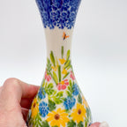 Swirl Vase 6.5”. Handmade Polish pottery.  UNIKAT Yellow Magic