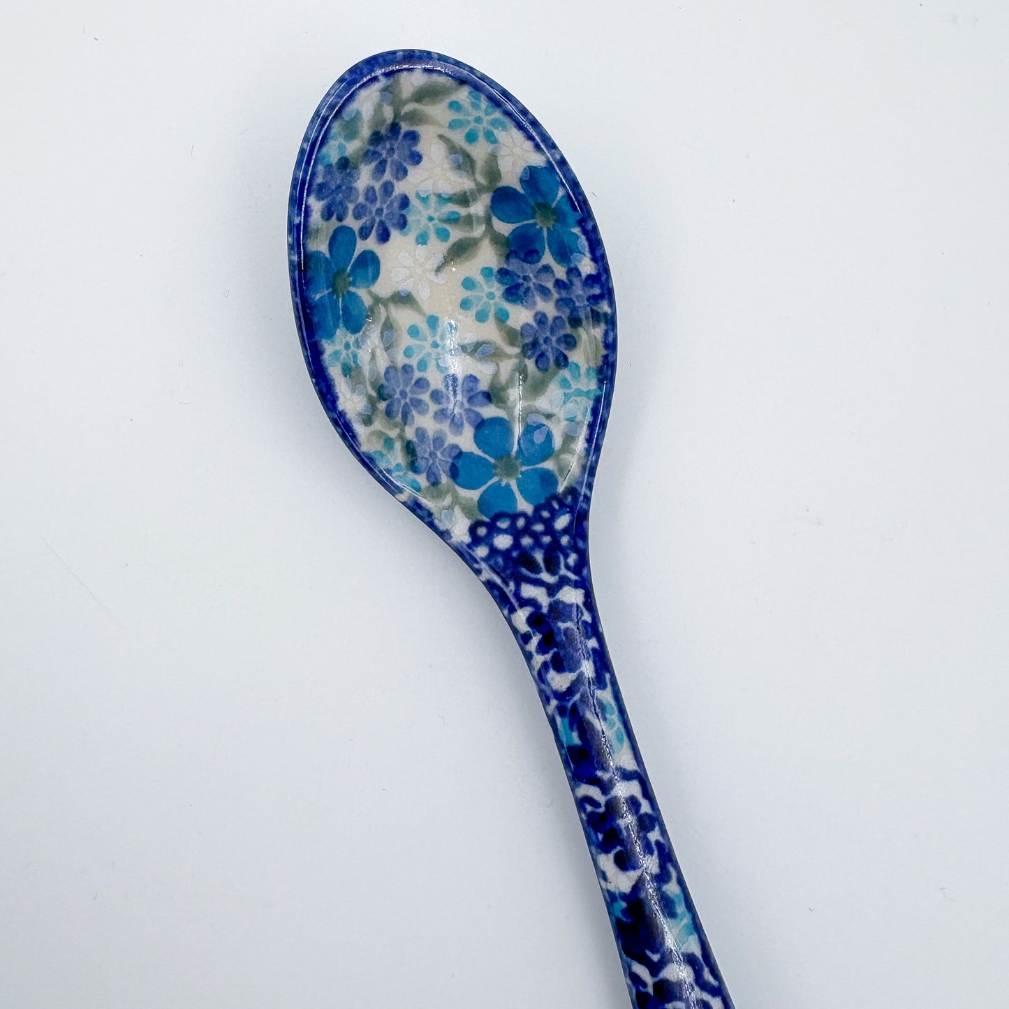 Spoon Lg 8”.  Handmade Polish pottery.